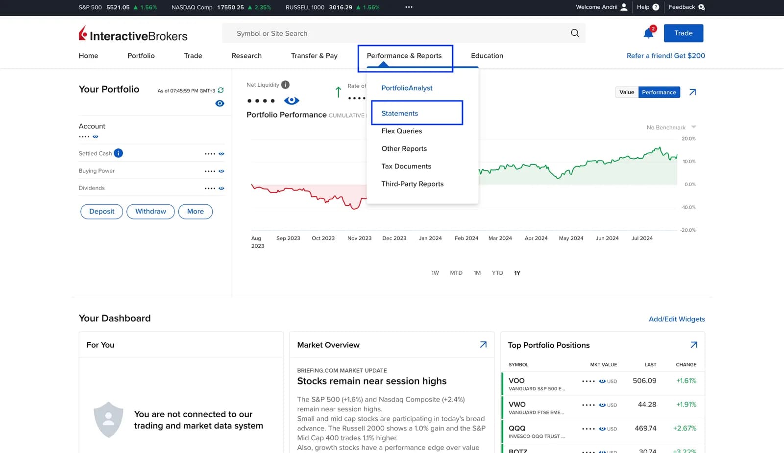 IBKR: Performance & Reports → Statements IBKR: Performance & Reports → Statements